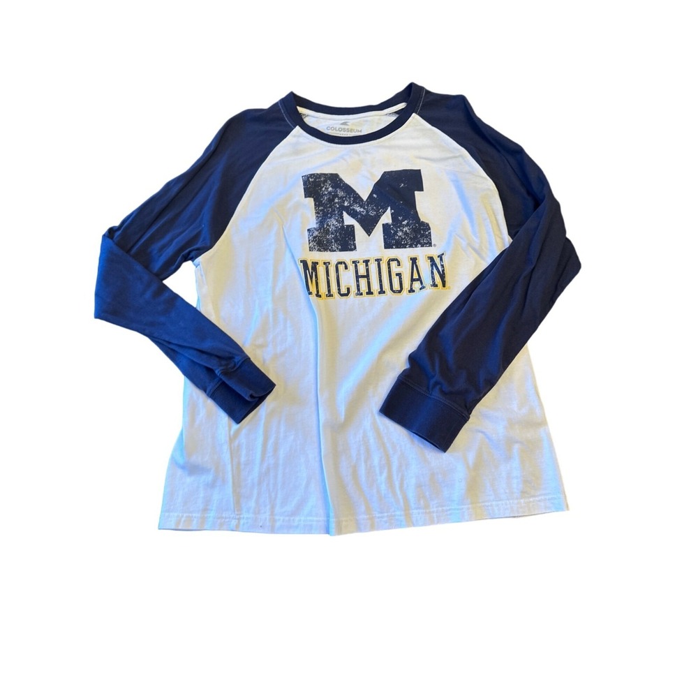 "Michigan" Colosseum Mens Long Sleeve Raglan Tee Large